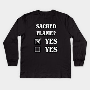 Sacred Flame Definitely Yes Funny Tabletop Meme Kids Long Sleeve T-Shirt